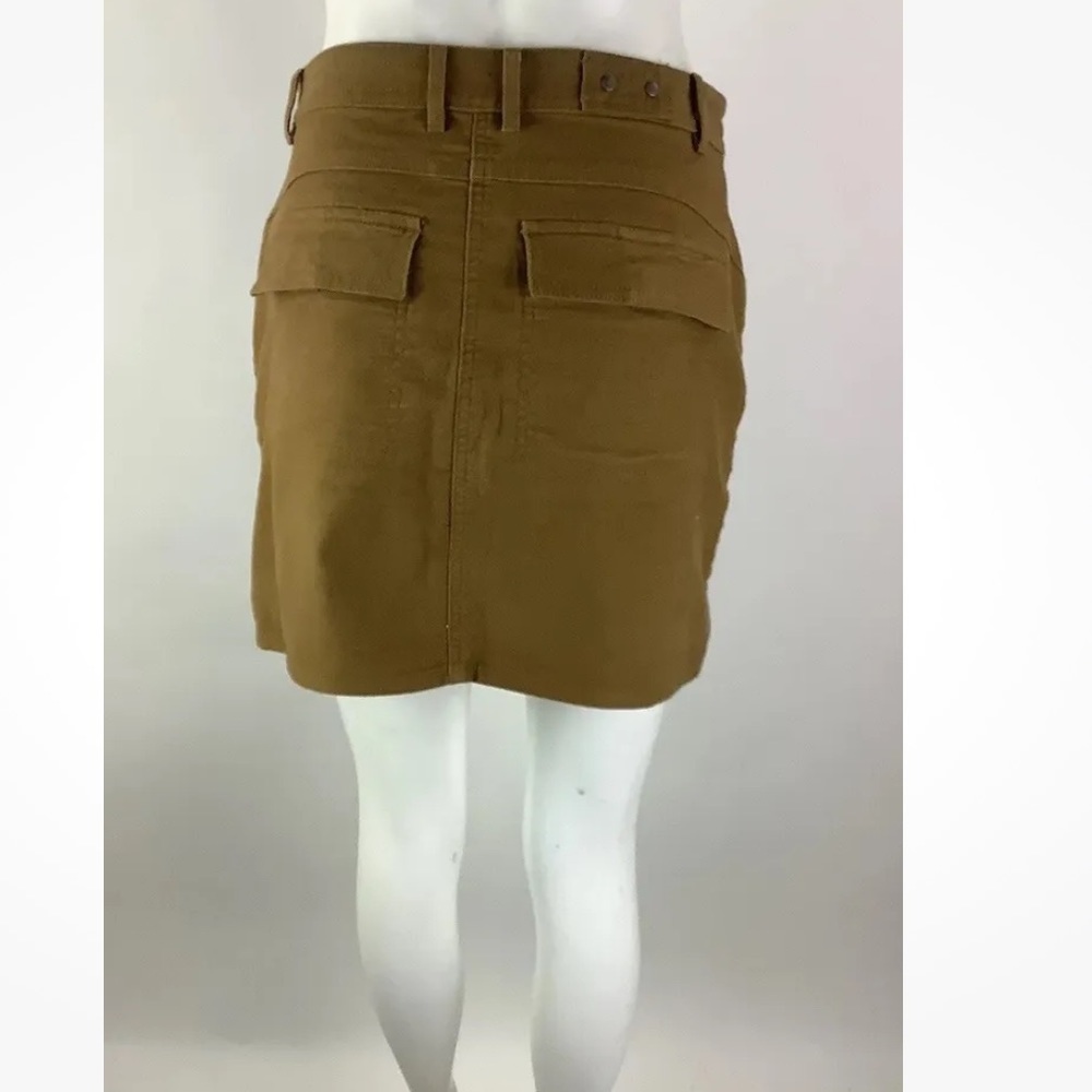Prana Sz 4 Corduroy A-Line Cargo Skirt Brown Organic Cotton Blend Casual - Picture 2 of 5